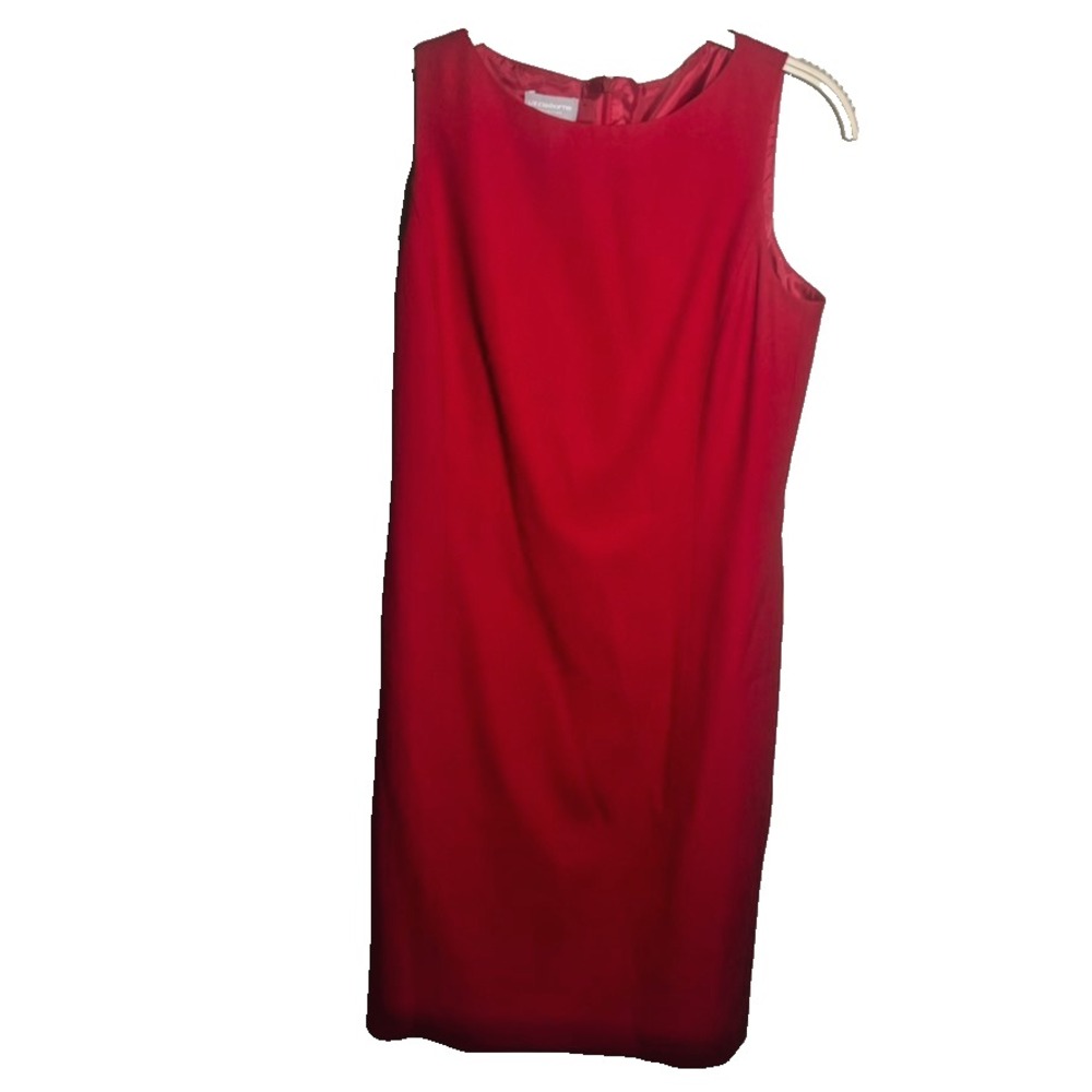 Liz Claiborne Vintage 90's Women's Size 8 Red Solid Dress Classic Holidays